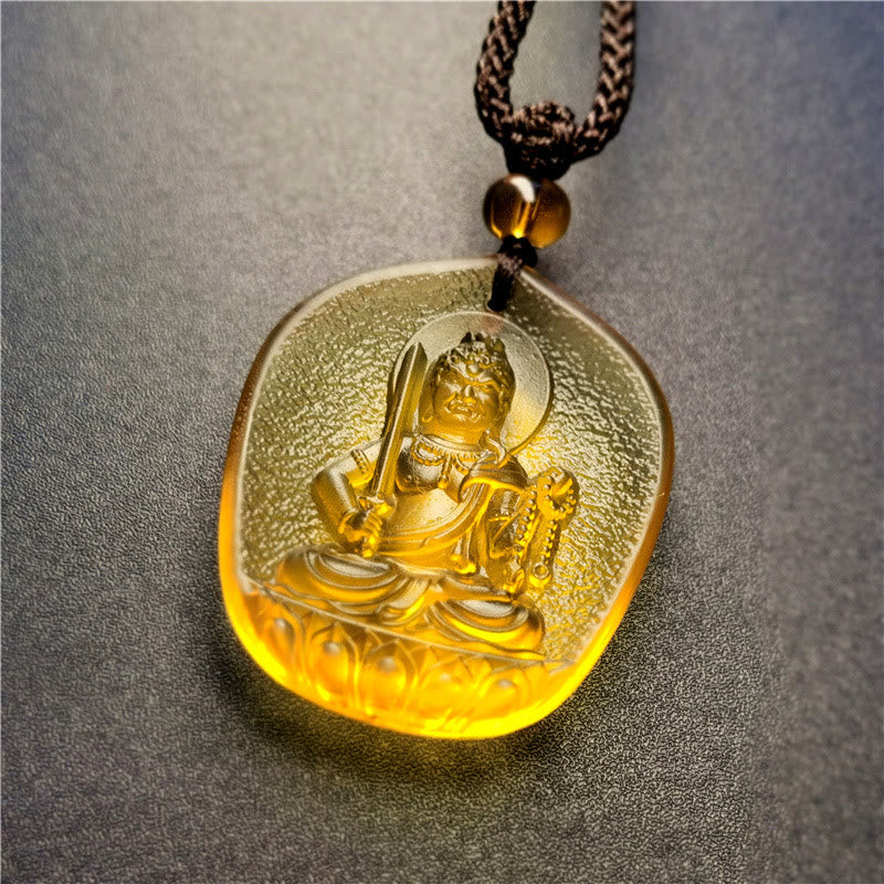 Nimara Ritual Chinese Zodiac Natal Buddha Blessing Liuli Crystal Compassion Necklace Pendant