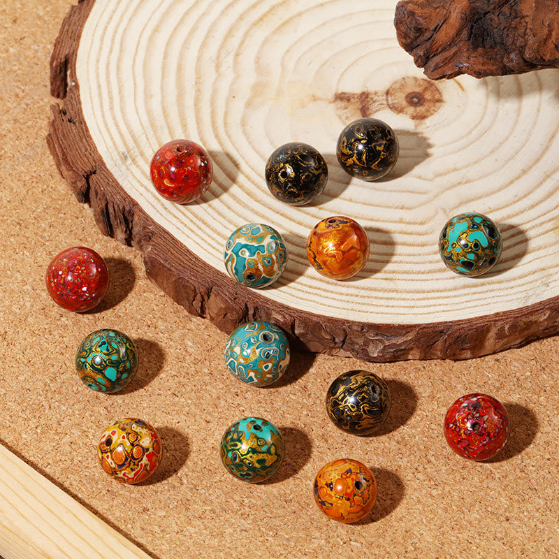 Nimara Ritual Natural Multicolored Lacquer Beads Calm Bracelet