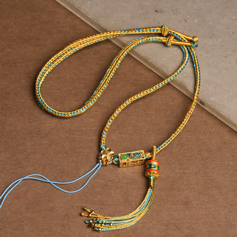 Nimara Ritual Colorful String Copper Wealth Necklace Pendant