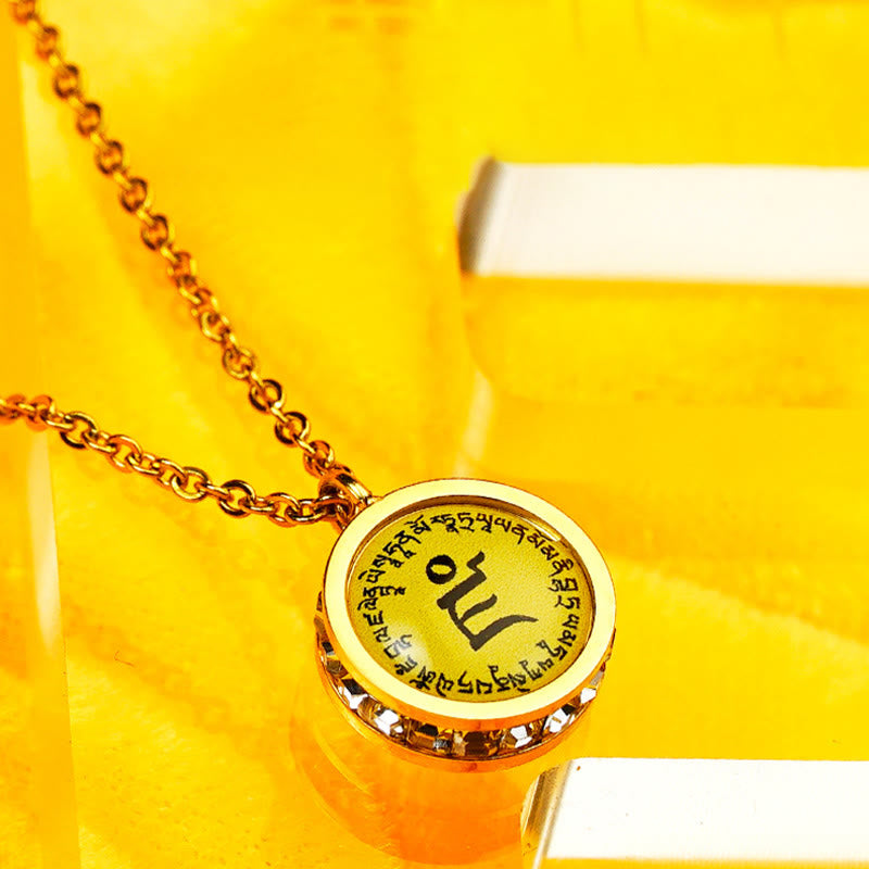 Nimara Ritual Tibetan Yellow God Of Wealth Green Tara Buddha Serenity Titanium Steel Necklace Pendant
