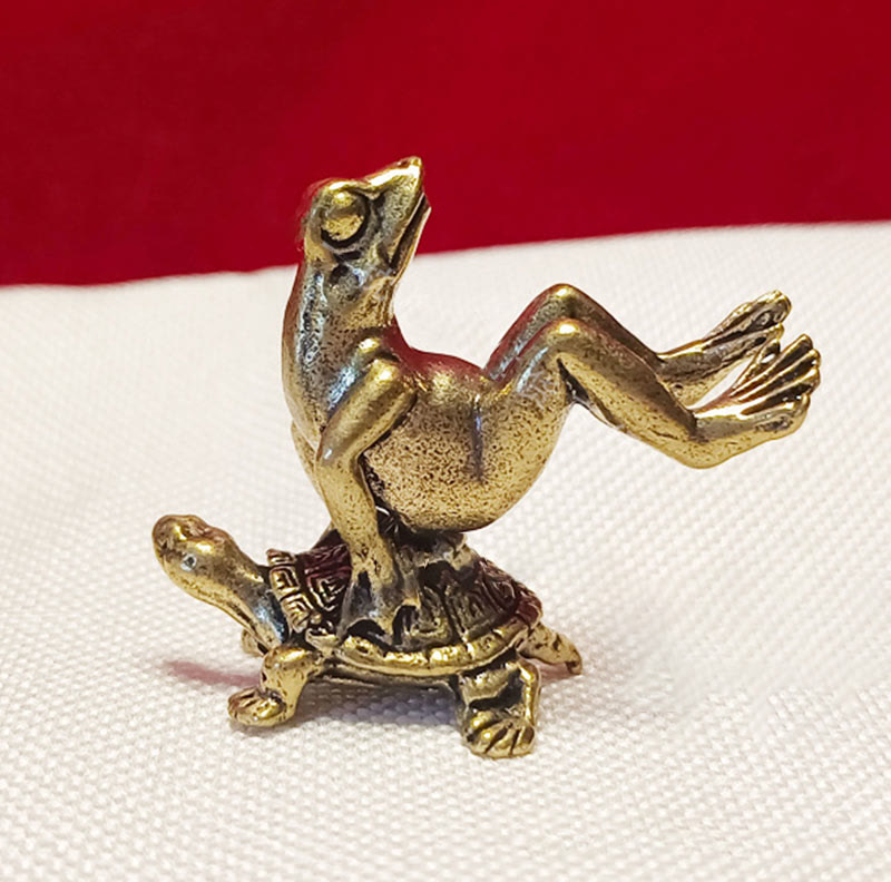 Nimara Ritual Mini Small Frog Turtle Koi Fish Snail Crab Copper Wealth Home Decoration