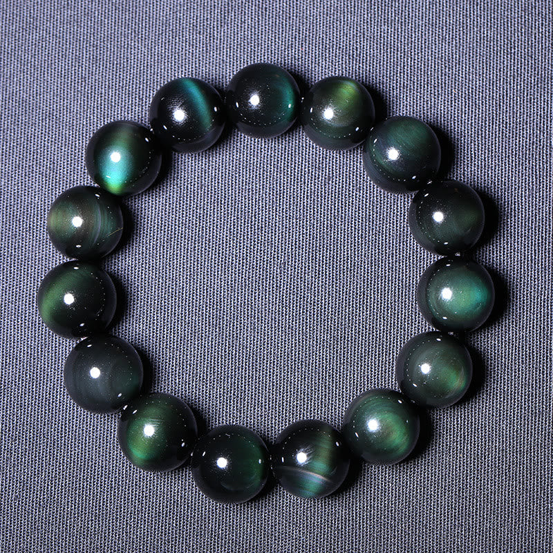 Nimara Ritual Natural Green Eye Obsidian Wealth Bracelet