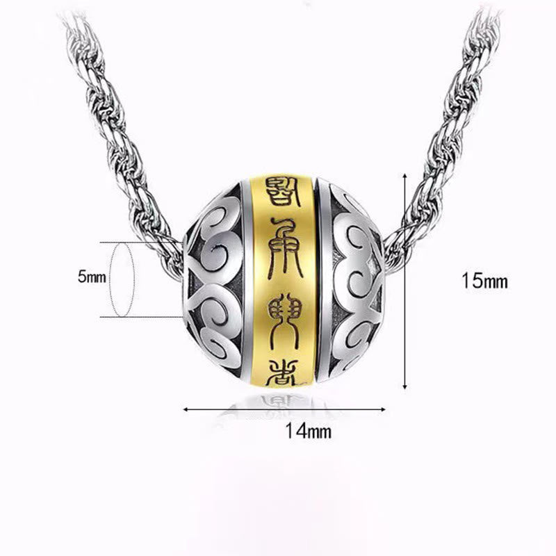 Nimara Ritual Taoist Nine-Character Mantra Engraved Amulet Balance Necklace Rotatable Pendant