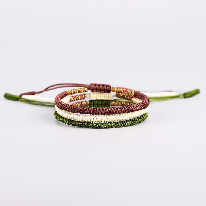 Nimara Ritual 3Pcs Tibetan Handmade Multicolored Luck King Kong Knot Auspiciousness Bracelet