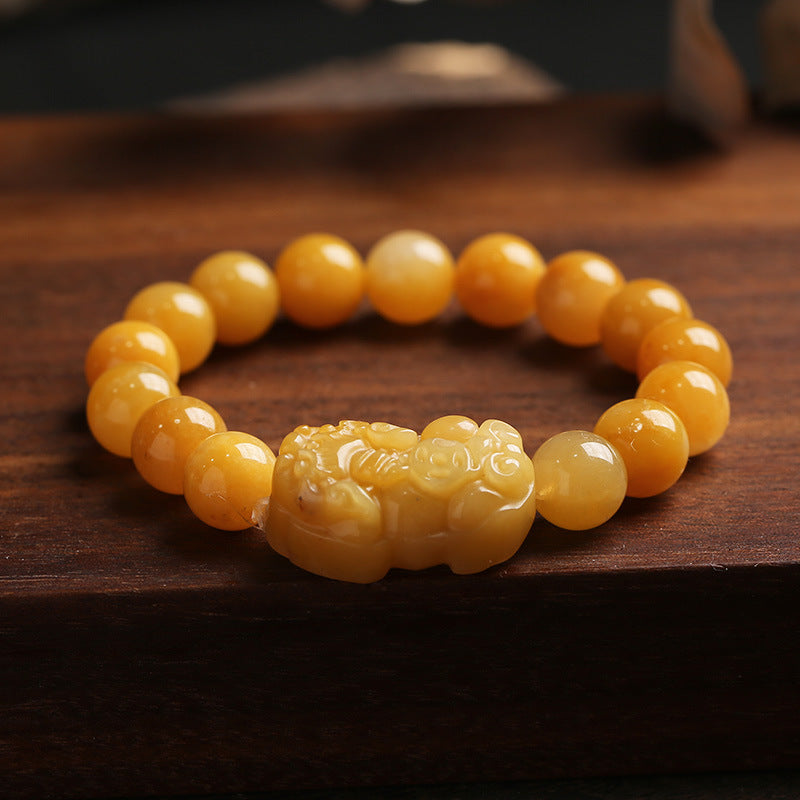 Nimara Ritual Golden Silk Jade Pixiu Wealth Bracelet