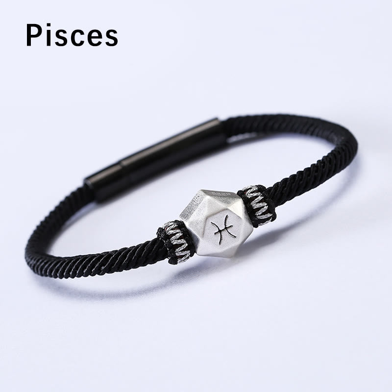 Nimara Ritual 999 Sterling Silver 12 Constellations of the Zodiac Protection Handmade String Bracelet