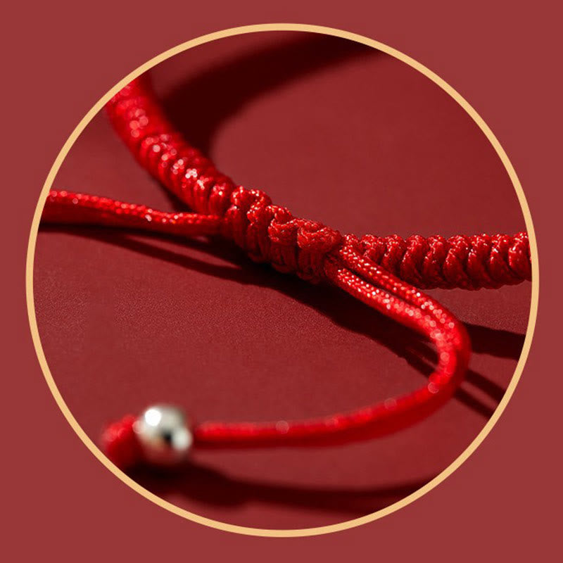 Nimara Ritual Handmade Lotus Cinnabar Peace Buckle Blessing Braid Bracelet