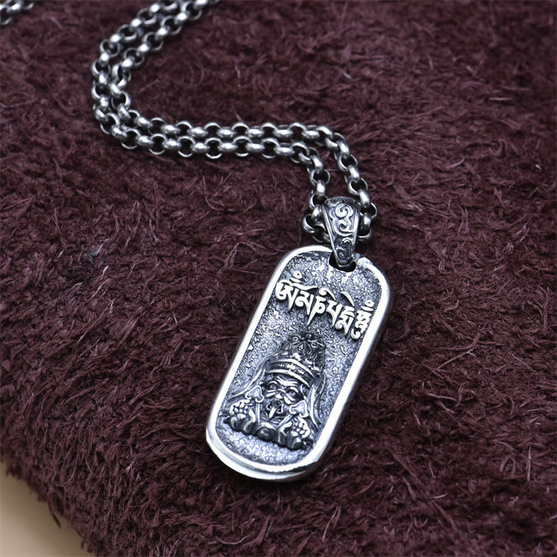 Nimara Ritual 925 Sterling Silver Zakiram Goddess of Wealth Om Mani Padme Hum Peace Necklace Pendant
