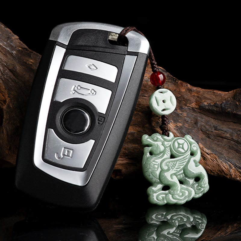 Nimara Ritual Natural Jade Kirin Prosperity Phone Hanging Decoration