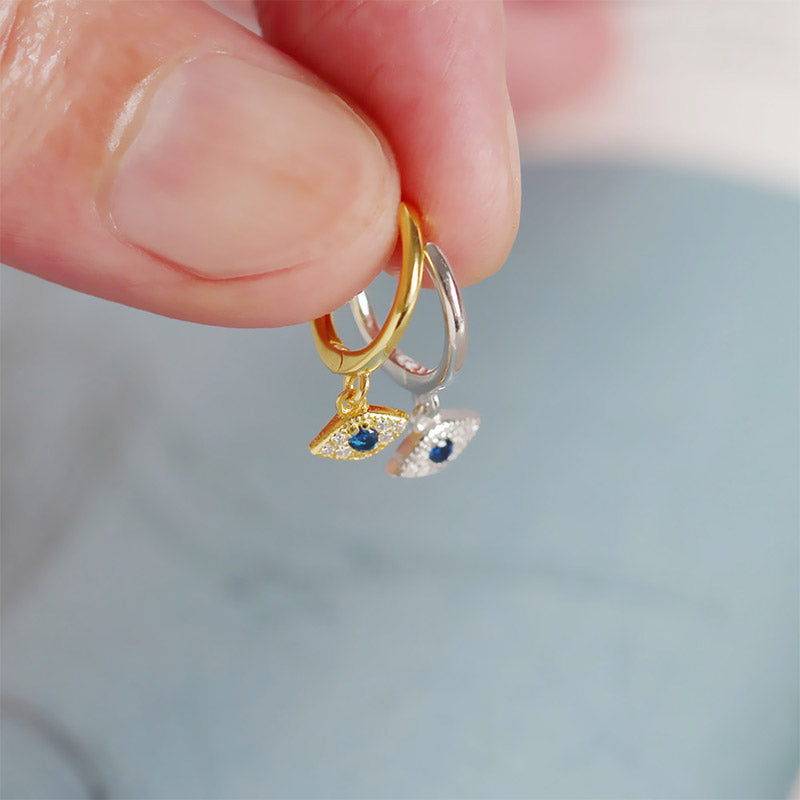 Nimara Ritual 925 Sterling Silver Evil Eye Blessing Protection Stud Earrings