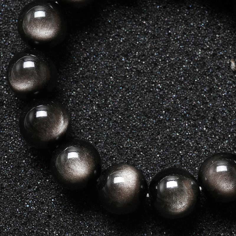Nimara Ritual Natural Silver Sheen Obsidian Soothing Protection Bracelet