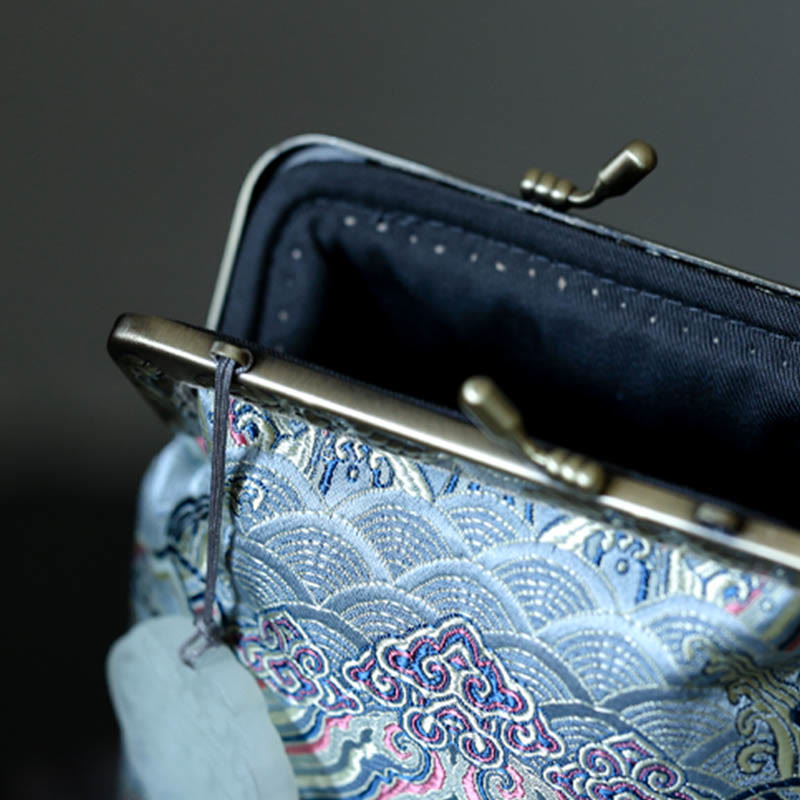 Nimara Ritual Small Blue Ocean Waves Metal Chain Crossbody Bag Shoulder Bag Cellphone Bag