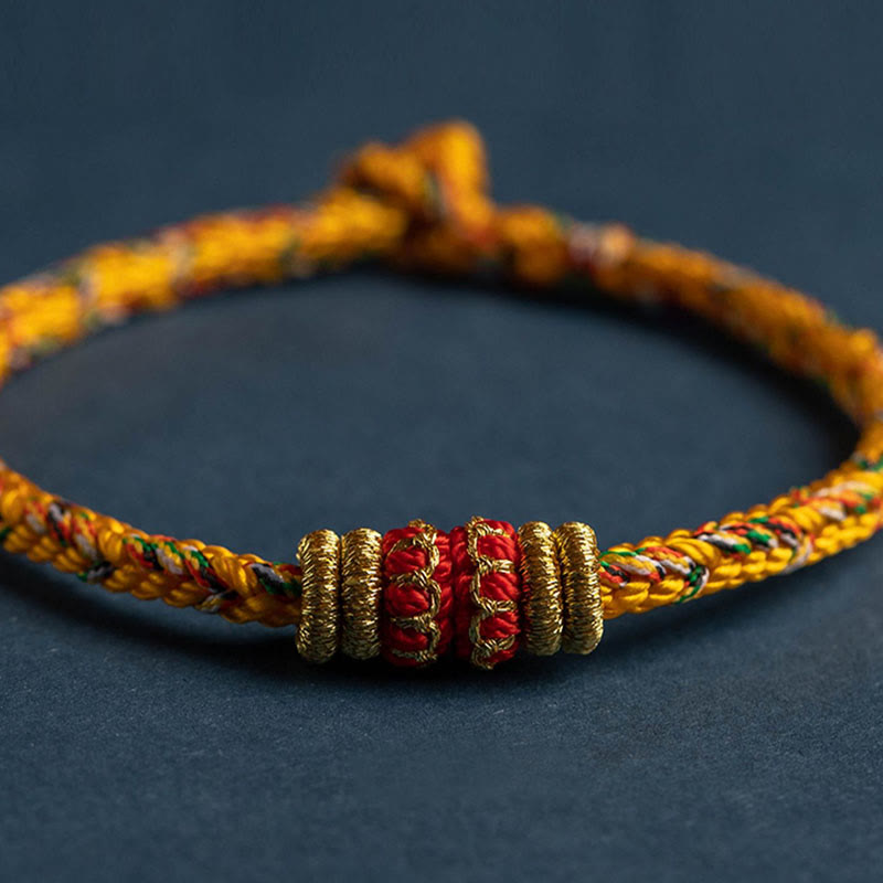 Nimara Ritual Tibet Handmade Chinese Zodiac Natal Buddha Luck Strength Braided String Bracelet