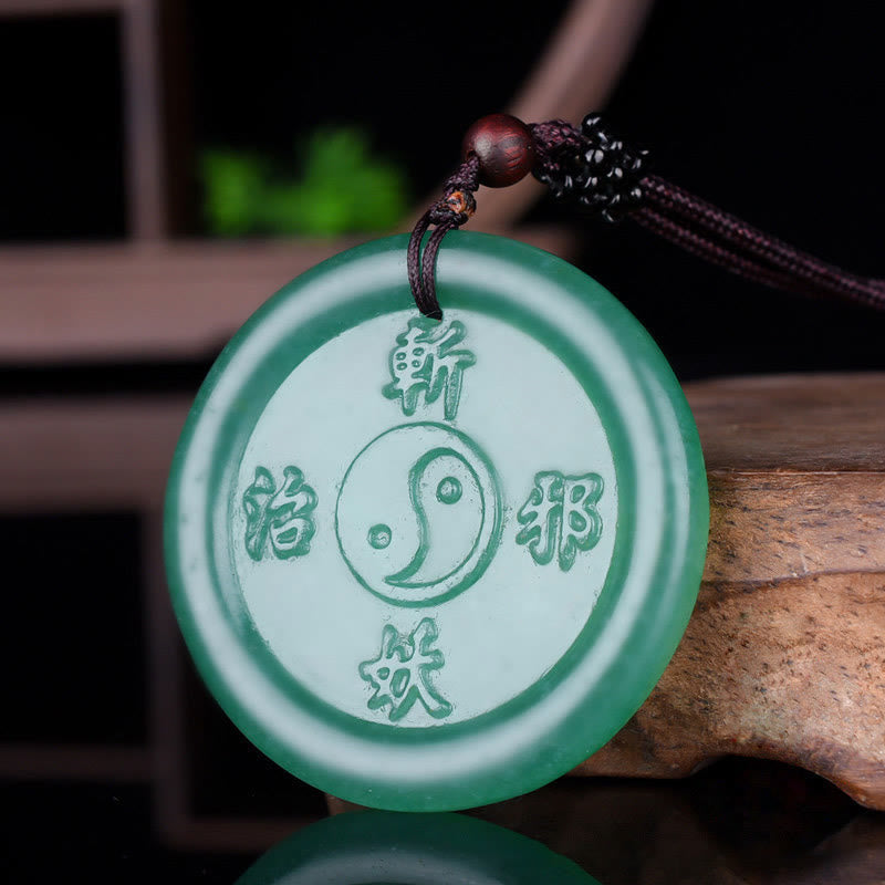 Nimara Ritual Green Aventurine Yin Yang Balance Necklace Pendant