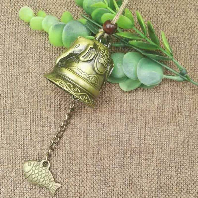 Nimara Ritual Feng Shui Buddha Koi Fish Dragon Elephant Wind Chime Bell Luck Wall Hanging Decoration