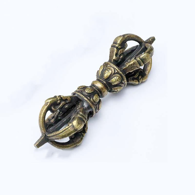 Nimara Ritual Handmade Nepal Five Prong Three Prong Vajra Dorje Strength Copper Decoration