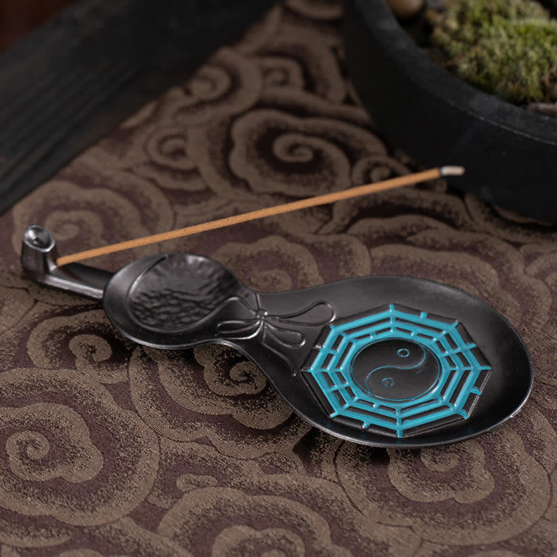 Nimara Ritual Gourd Yin Yang Bagua Copper Blessing Incense Burner Decoration