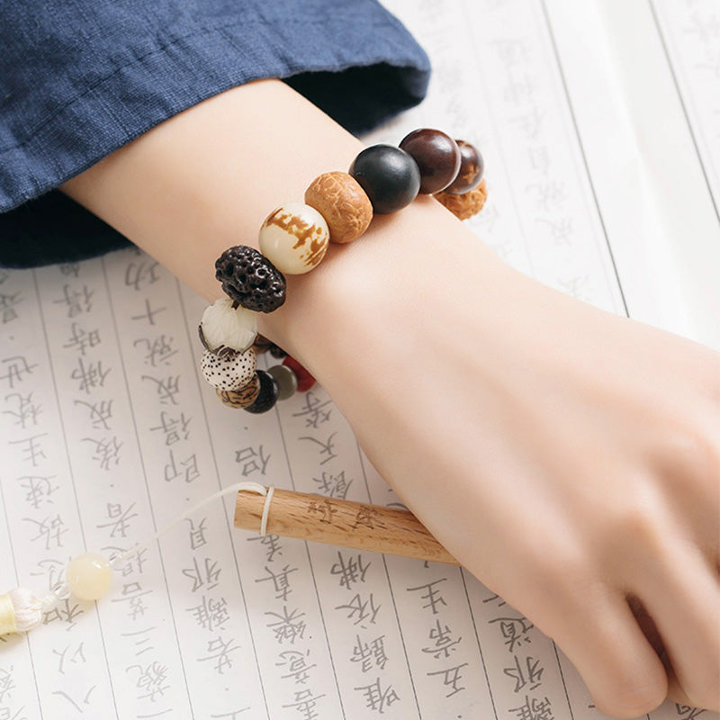 Nimara Ritual Bodhi Seed Lotus Wisdom Peace Wrist Mala Bracelet