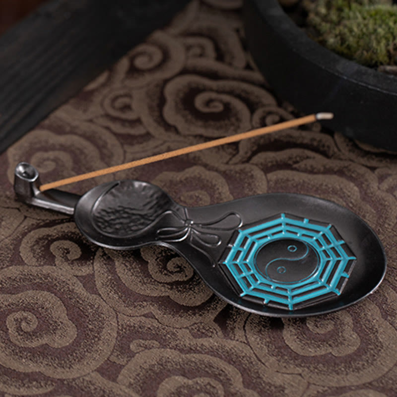 Nimara Ritual Gourd Yin Yang Bagua Copper Blessing Incense Burner Decoration