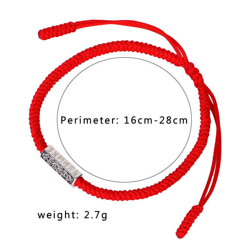 Nimara Ritual Om Mani Padme Hum Luck Protection Red String Bracelet