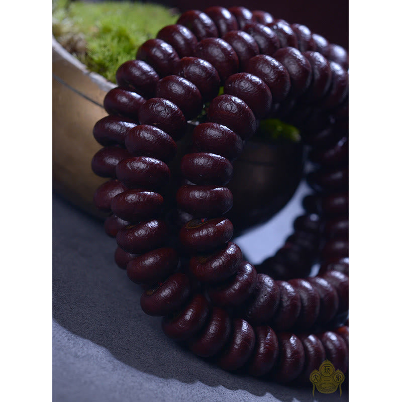 Nimara Ritual Natural Tibet 108 Mala Beads Purple Bodhi Seed Wealth Bracelet