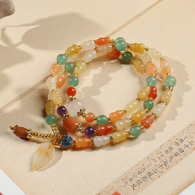 Nimara Ritual Golden Silk Jade Gourd Wealth Bracelet