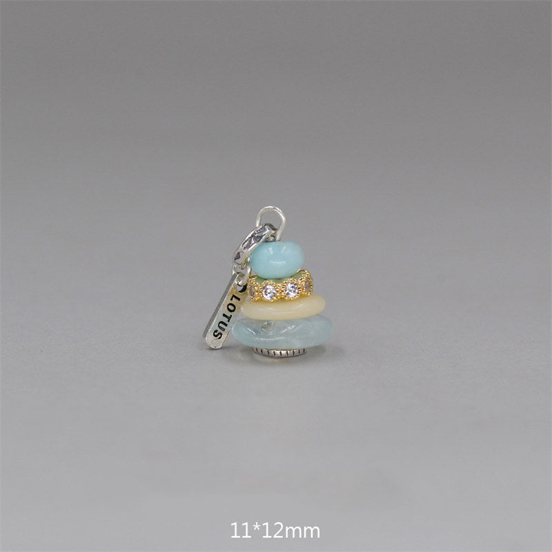 Nimara Ritual Zen Cairn Labradorite Various Crystals Calm Pendant Necklace