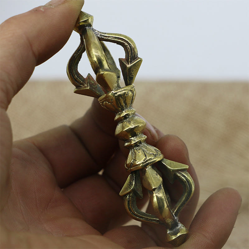 Nimara Ritual Handcrafted Nepal Small Five Prong Vajra Dorje Strength Copper Decoration