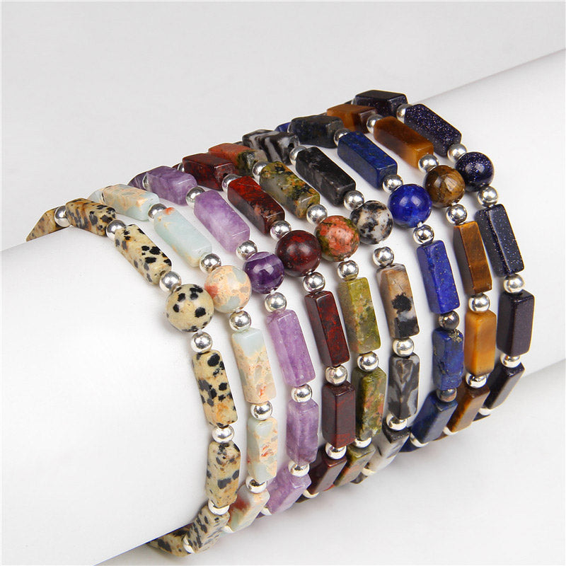 Nimara Ritual Natural Crystal Amethyst Tiger Eye Spiritual Balance Bracelet