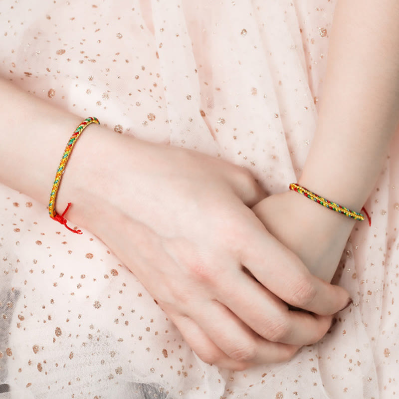 Nimara Ritual 925 Sterling Silver Dragon Boat Festival Fu Character Zongzi Pattern Luck Handmade Multicolored Child Adult Bracelet