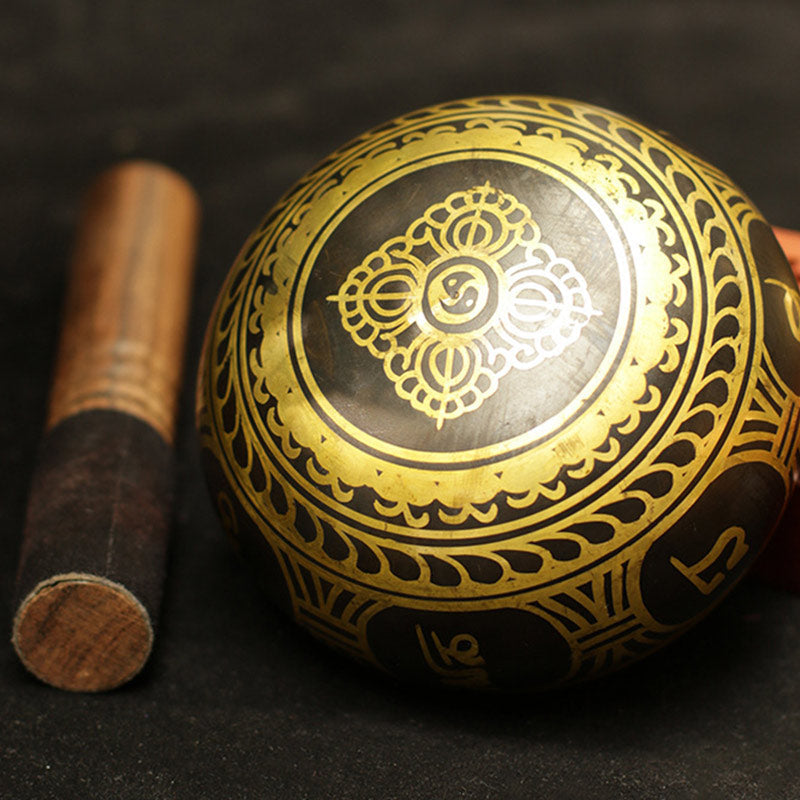 Nimara Ritual Tibetan Meditation Sound Bowl Handcrafted for Healing and Mindfulness Support Protection Singing Bowl Set