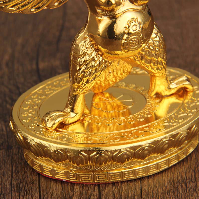 Nimara Ritual Tibetan Gold Garuda Bird Alloy Protection Home Decoration