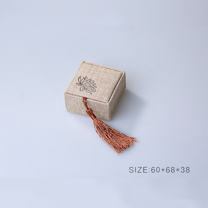 Nimara Ritual Lotus Pattern Jewelry Storage Box Gift Box Tassels