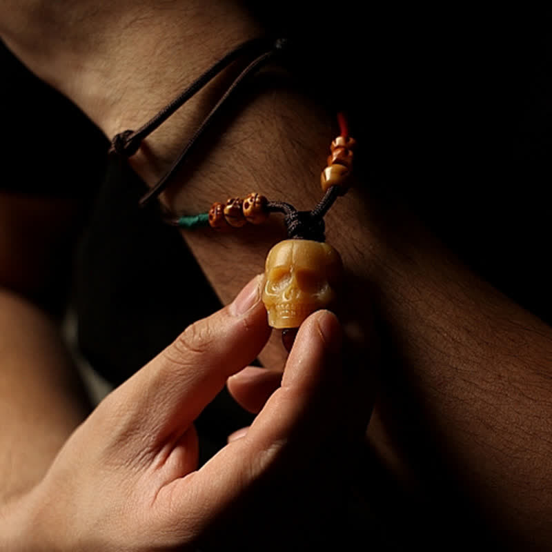 Nimara Ritual Tibetan Camel Bone Skull The Lord of the Corpse Forest Protection Necklace Pendant
