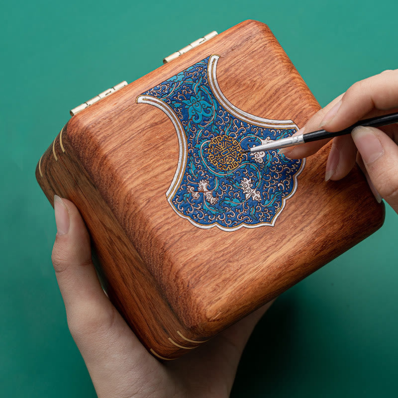 Nimara Ritual Antique Flower Leaf Handmade Rosewood Jewelry Storage Box Wooden Gift Organizer Box