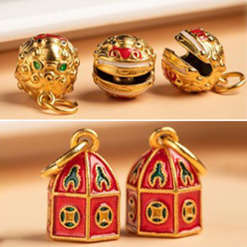 Nimara Ritual Nothing to Be Superstitious Dancing Lion Copper Wealth Key Chain