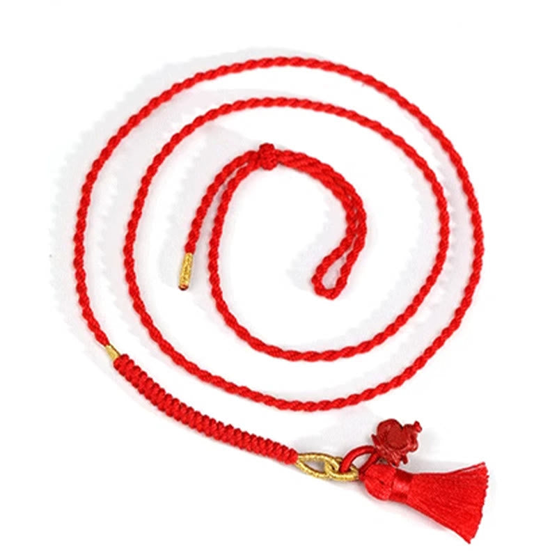 Nimara Ritual Natural Cinnabar Dragon Blessing Red String Belly Chain
