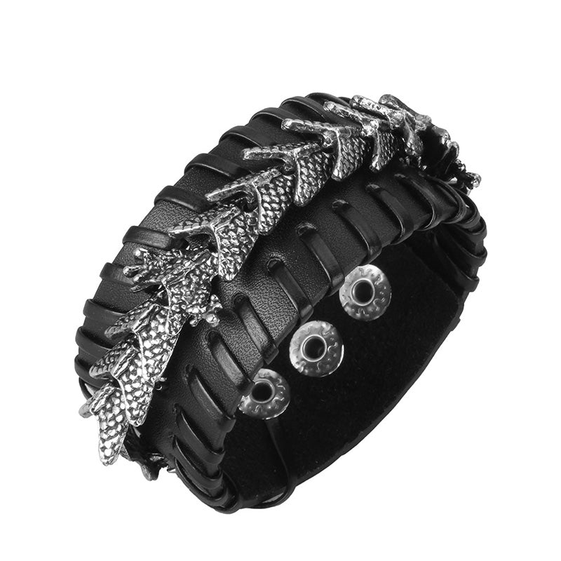 Nimara Ritual Dragon Leather Protection Weave Bracelet