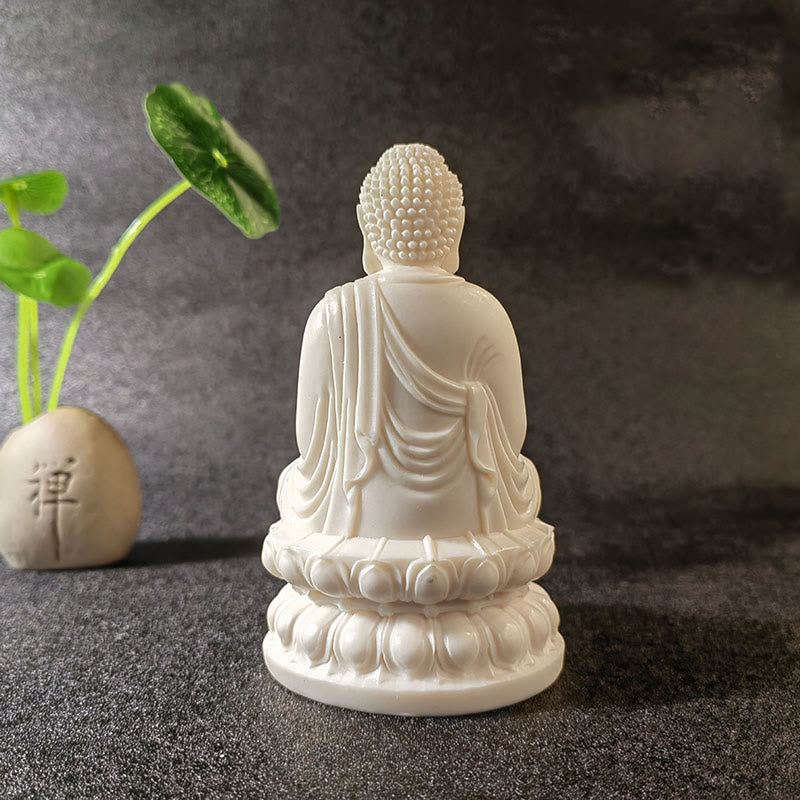 Nimara Ritual Mini Ivory Fruit Tathagata Buddha Lotus Kwan Yin Avalokitesvara Manjusri Samantabhadra Serenity Desk Decoration