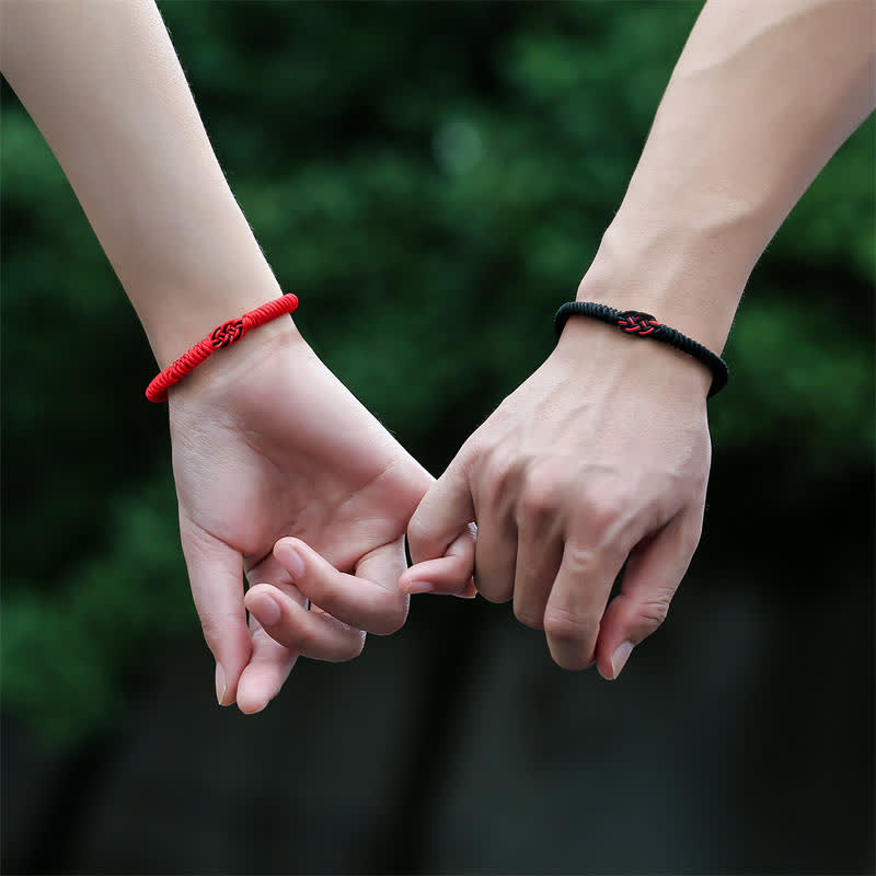 Nimara Ritual 2Pcs Tibetan Luck Chinese Knot Protection String Bracelet