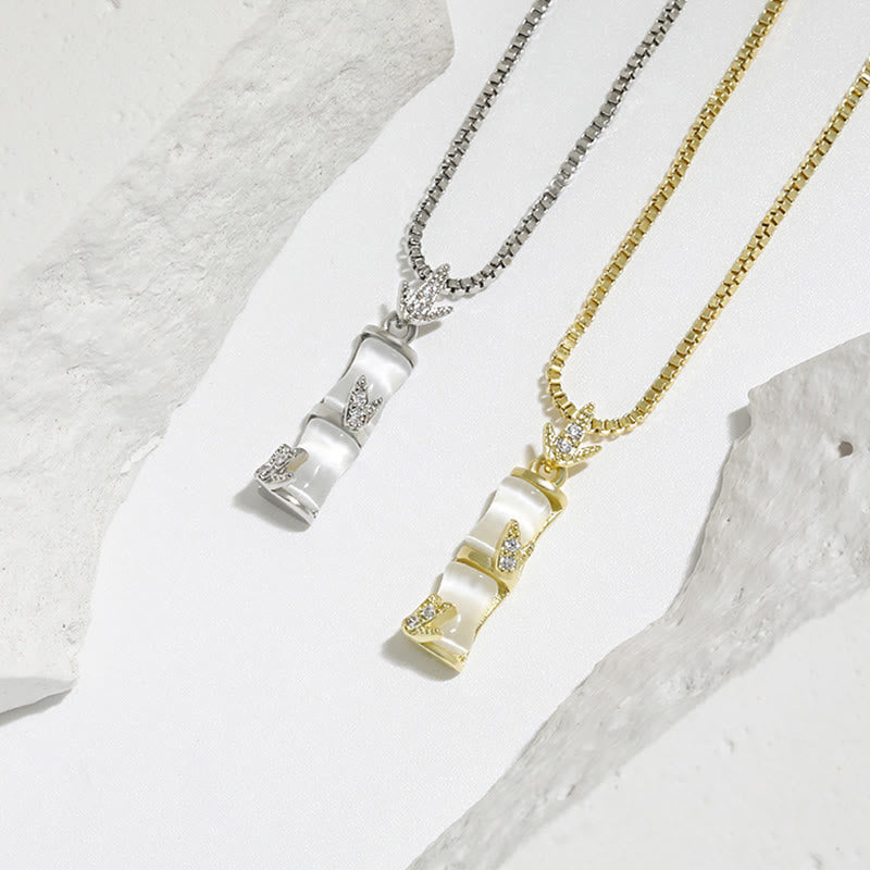 Nimara Ritual Chalcedony Bamboo Pattern Harmony Necklace Pendant
