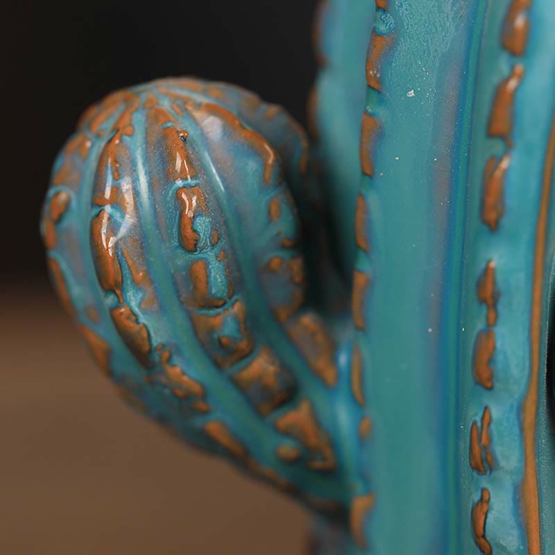 Nimara Ritual Cactus Ceramic Healing Backflow Smoke Fountain Incense Burner