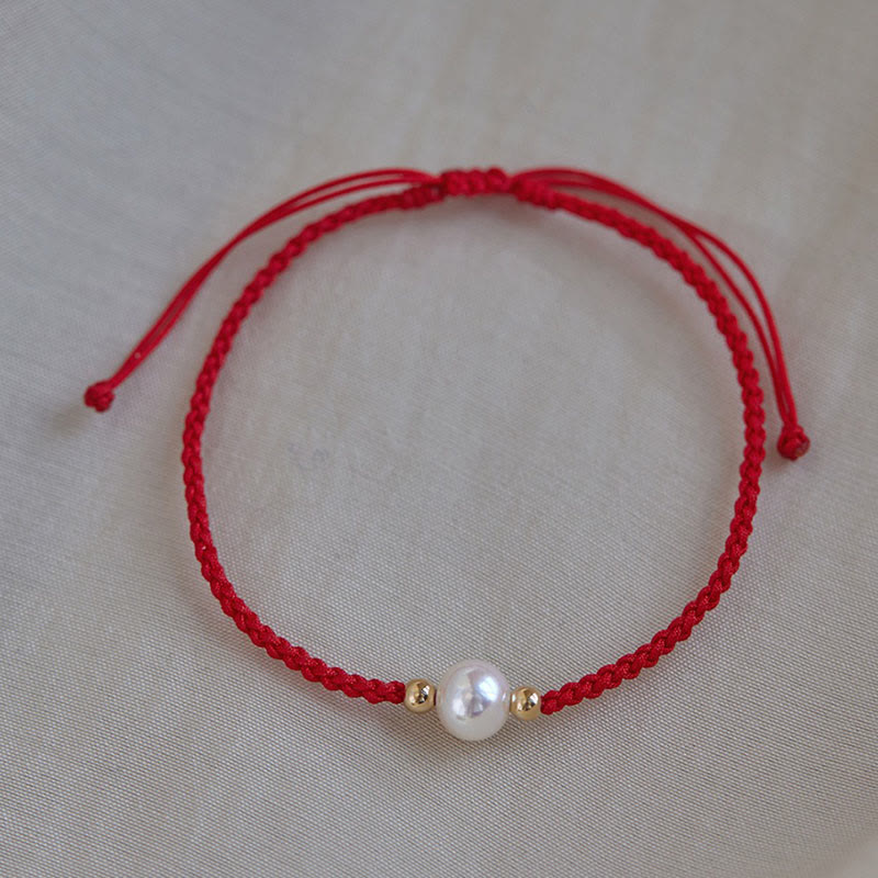 Nimara Ritual Natural Pearl Bead Luck Braid String Bracelet