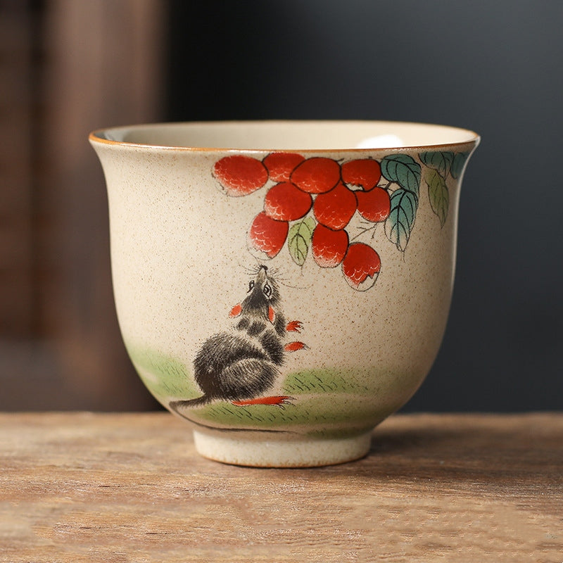 Nimara Ritual 12 Chinese Zodiac Ceramic Teacup Kung Fu Tea Cup 130ml