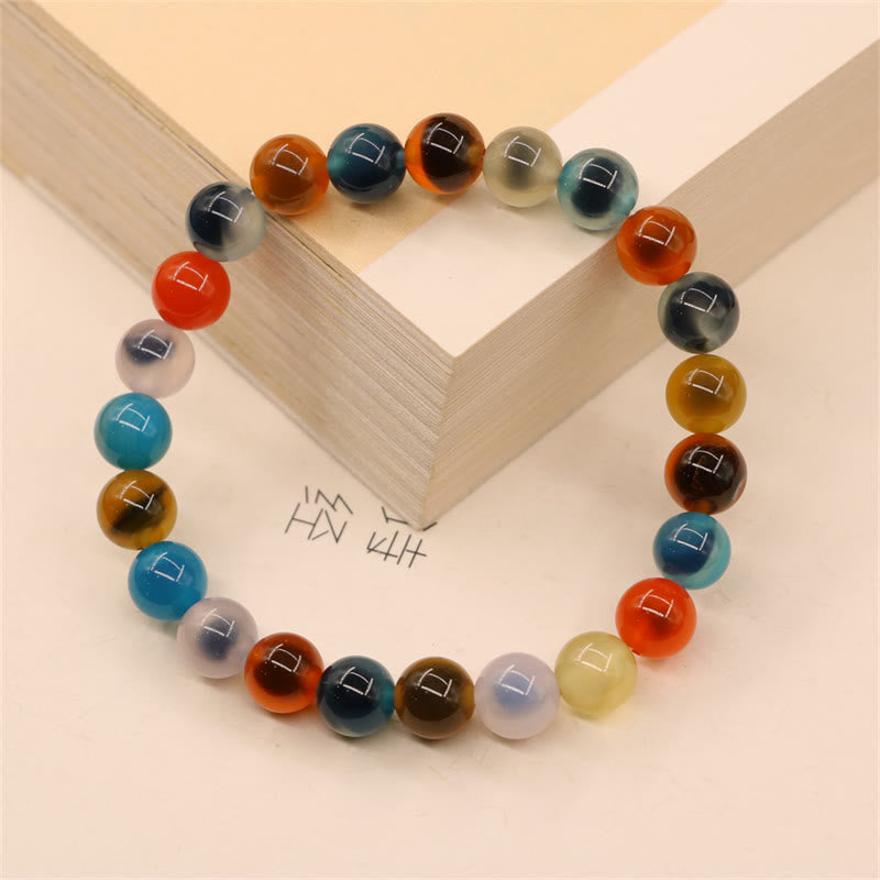 Nimara Ritual Colorful Candy Agate Healing Strength Bead Bracelet