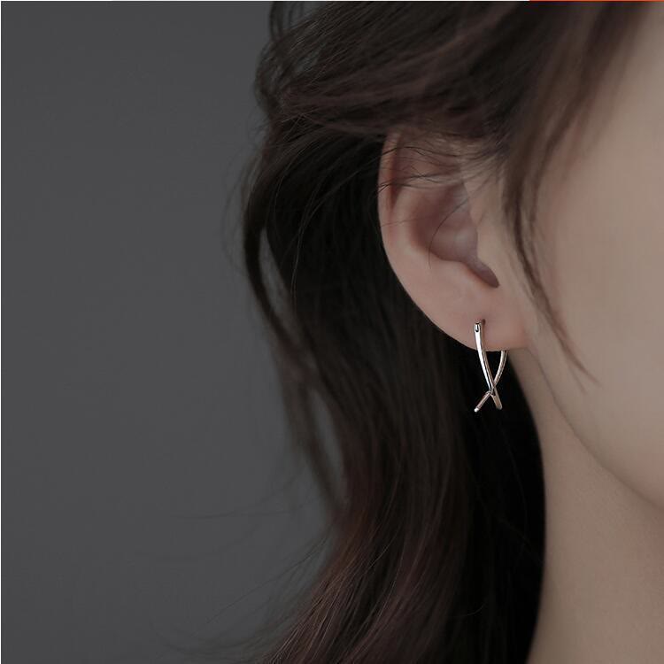 Nimara Ritual Geometric Cross Design Luck Hoop Earrings