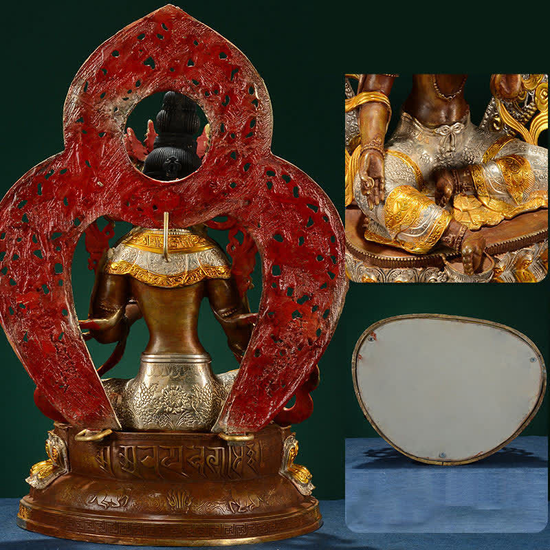 Nimara Ritual Bodhisattva Green Tara Hope Copper Statue Decoration