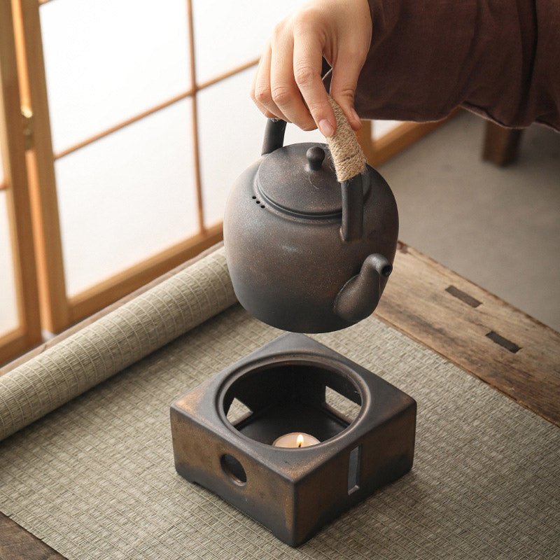 Nimara Ritual Retro Brown Chinese Gongfu Tea Ceramic Kung Fu Teapot 700ml With Base