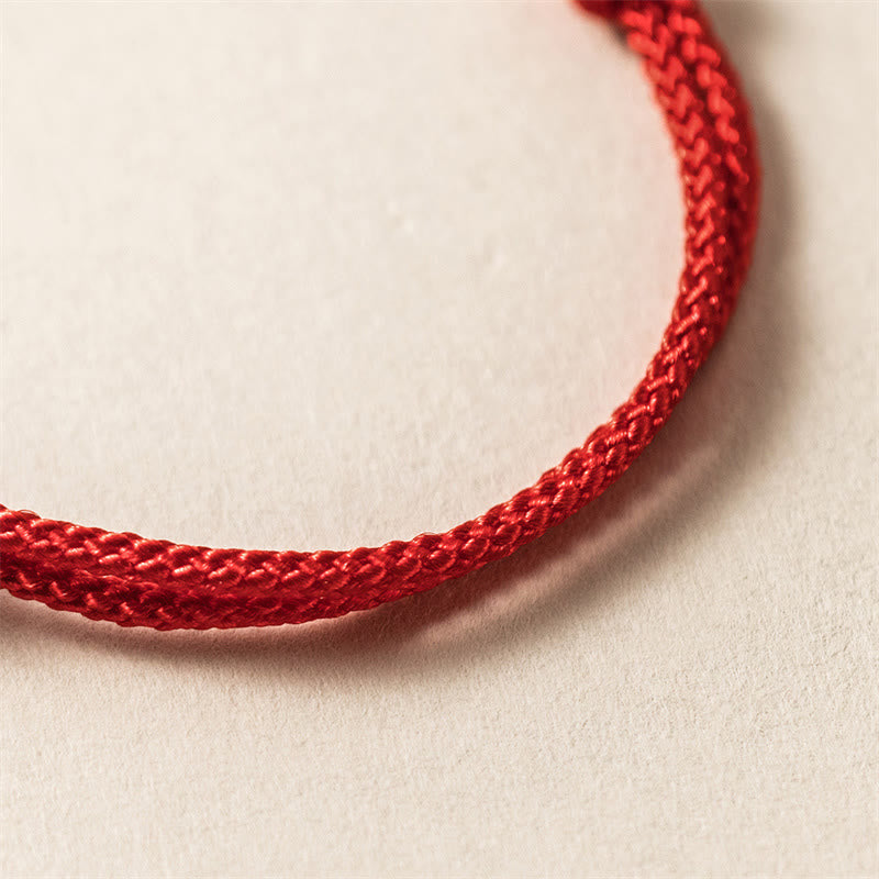 Nimara Ritual 925 Sterling Silver Year of the Dragon Luck Strength Red Rope Bracelet