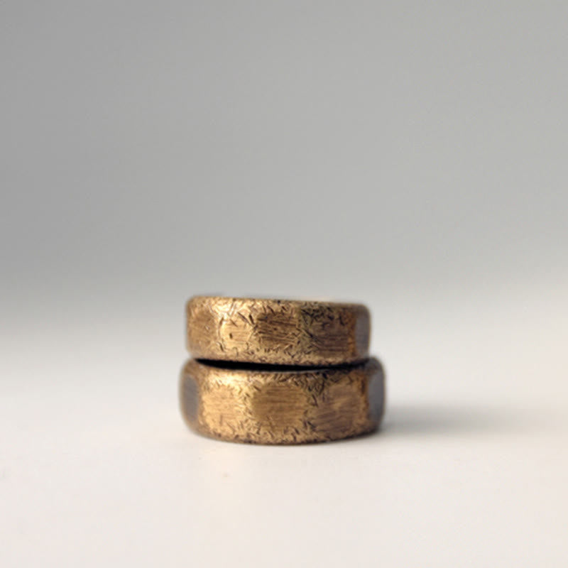 Nimara Ritual Tibetan Simple Design Copper Brass Frosted Wealth Ring